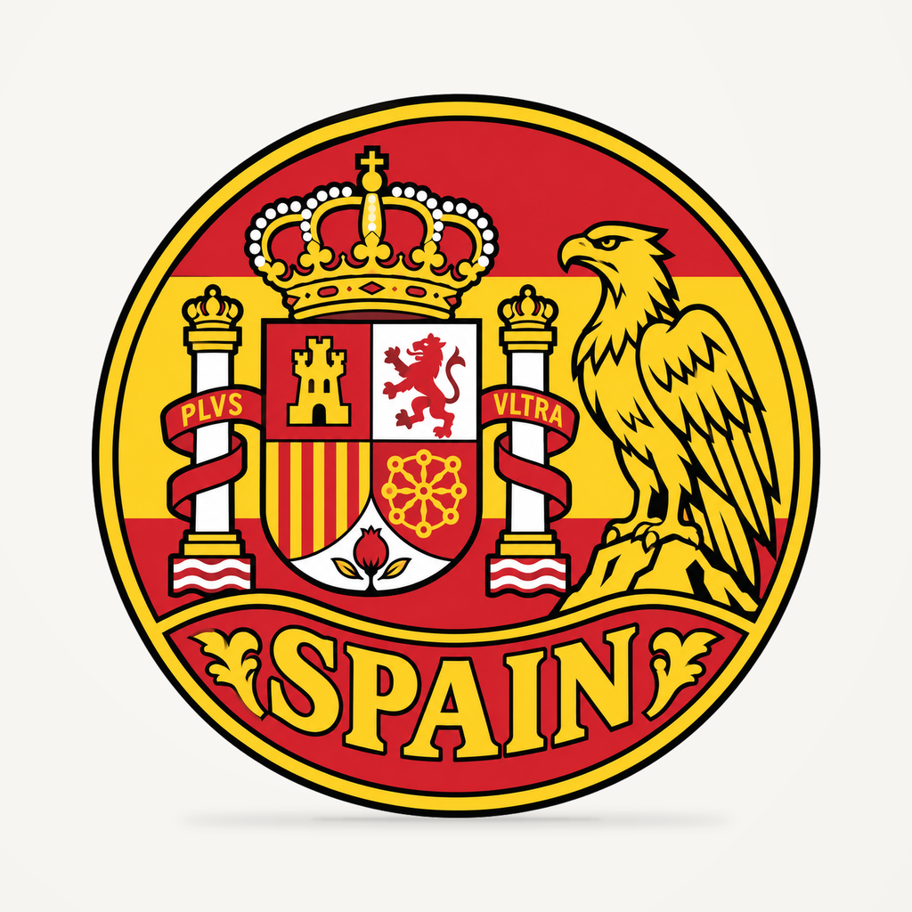 Spain 3D-printed country seal — front view