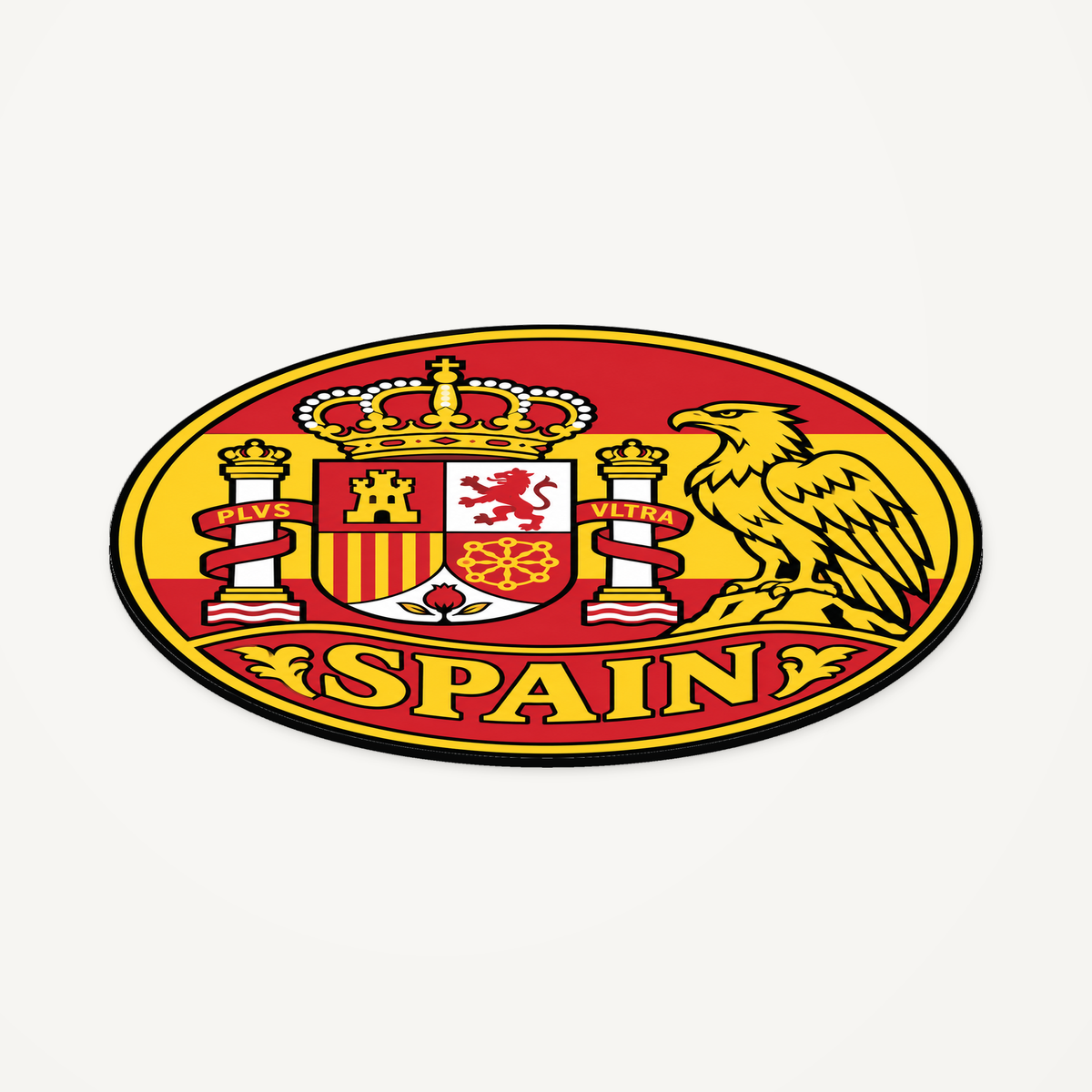 Spain 3D-printed country seal — angled view showing thin profile