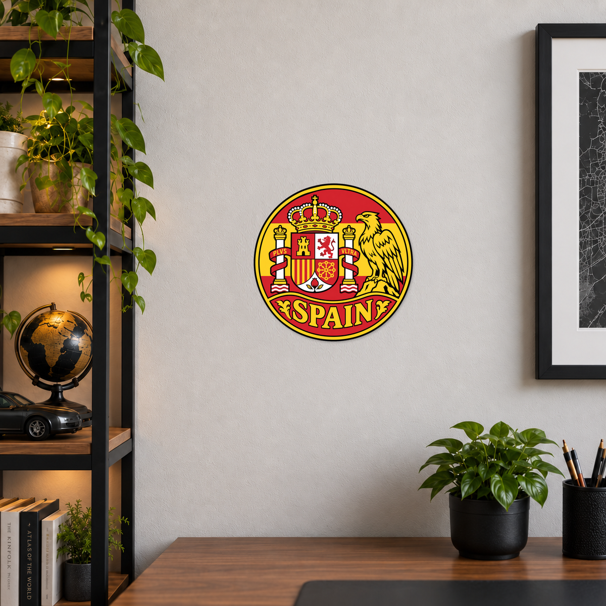 Spain 3D-printed country seal — wall display at approximately 9.5 inches diameter
