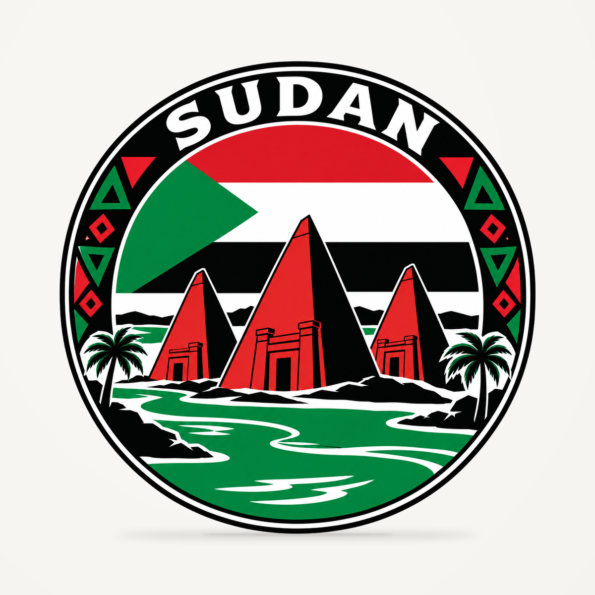 Front view of the Sudan 3D-printed country seal