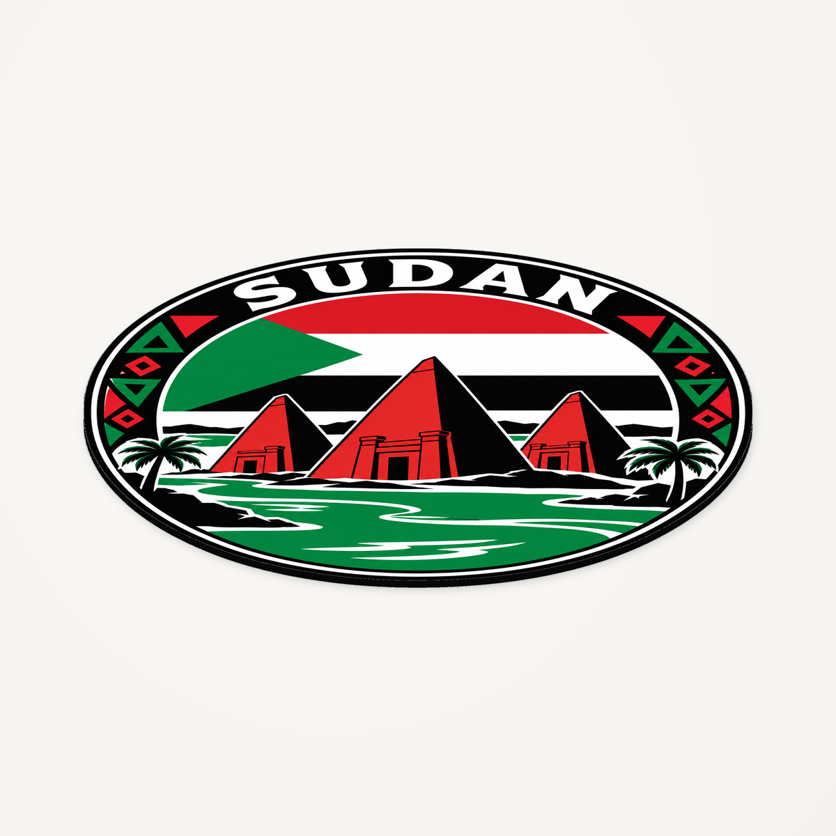 Angled view showing the thin profile of the Sudan 3D-printed country seal