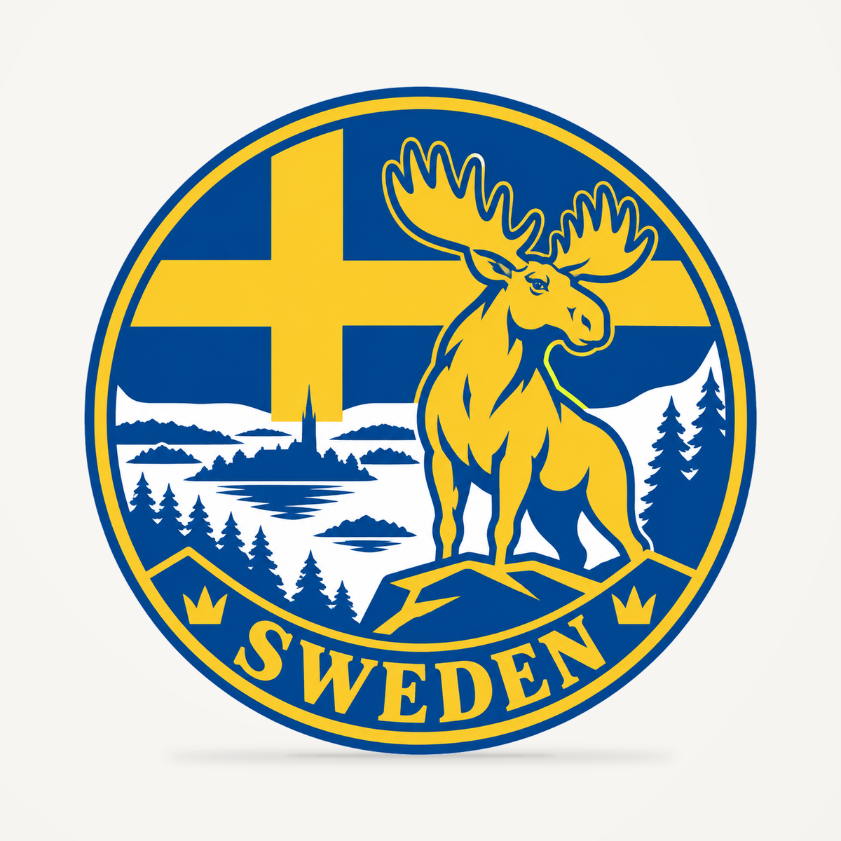 Sweden 3D-printed country seal — front view