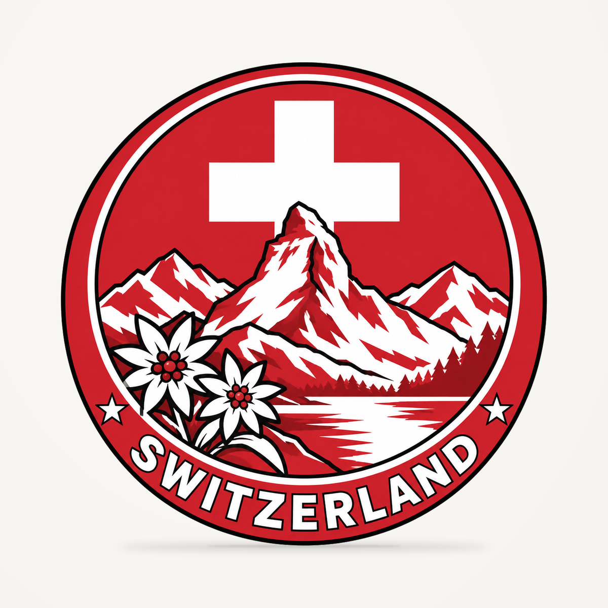 Switzerland 3D-printed country seal — front view