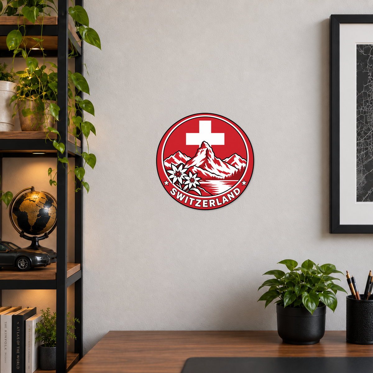 Switzerland 3D-printed country seal — wall display at approximately 9.5 inches diameter