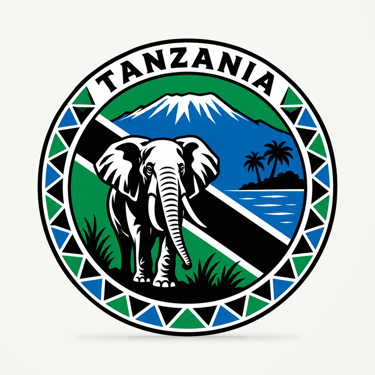 Front view of the Tanzania 3D-printed country seal
