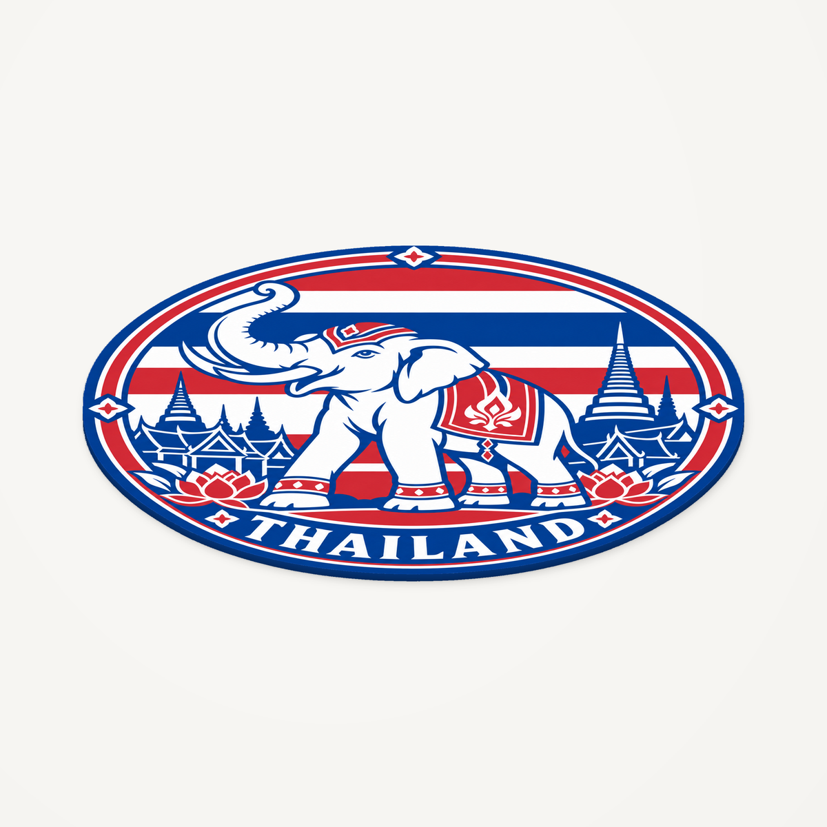 Angled view showing the thin profile of the Thailand 3D-printed country seal