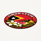 Angled view showing the thin profile of the Timor-Leste 3D-printed country seal