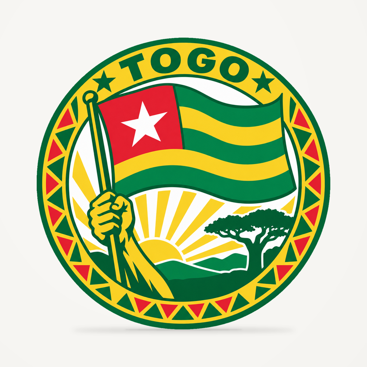 Front view of the Togo 3D-printed country seal