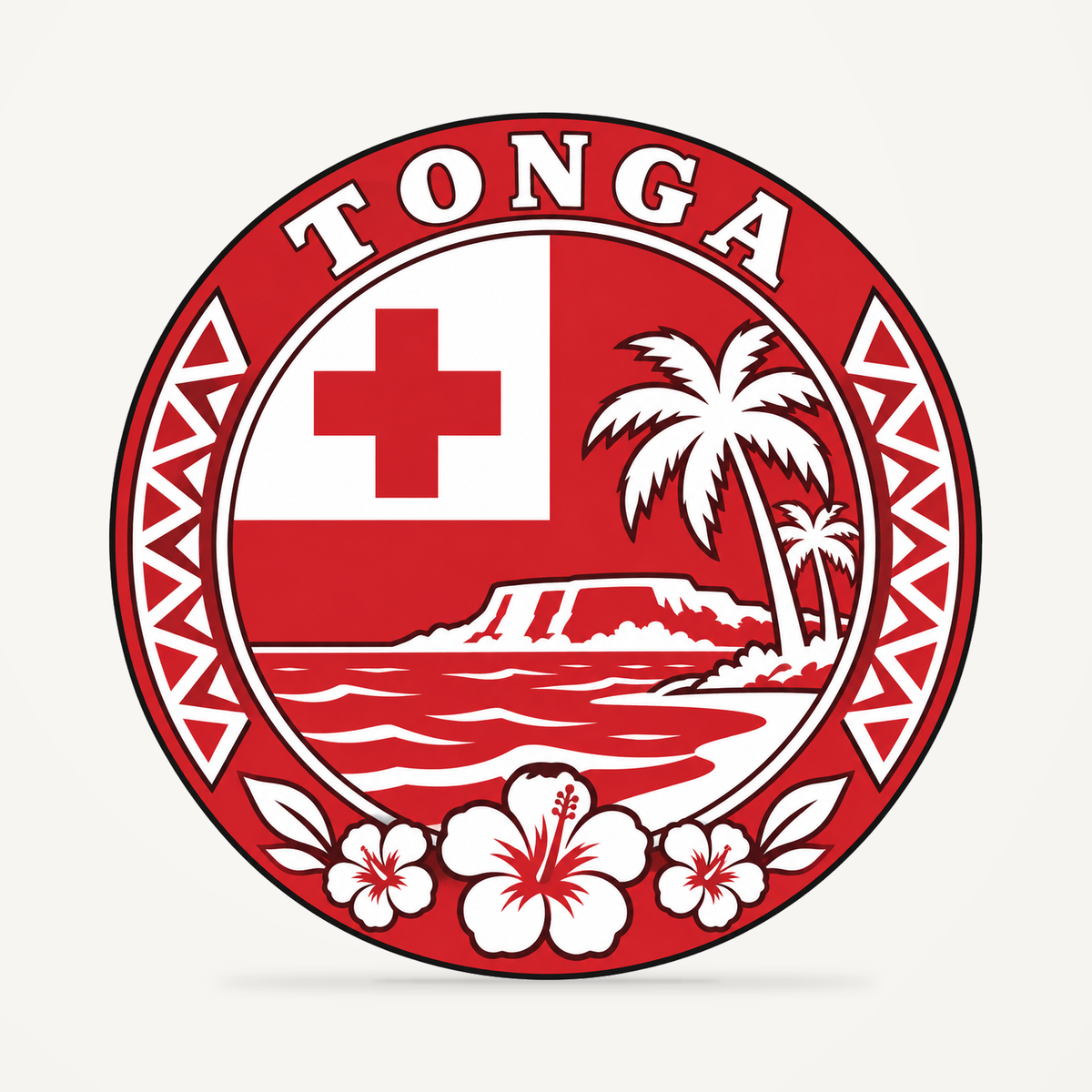 Tonga 3D-printed country seal — front view