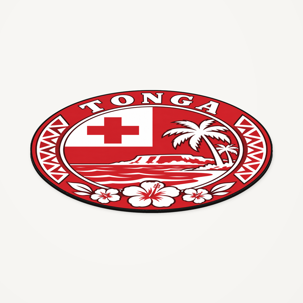 Tonga 3D-printed country seal — angled view showing thin profile