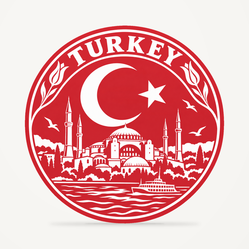 Front view of the Turkey 3D-printed country seal