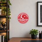 Turkey 3D-printed country seal displayed on a home office wall at approximately 9.5 inches across