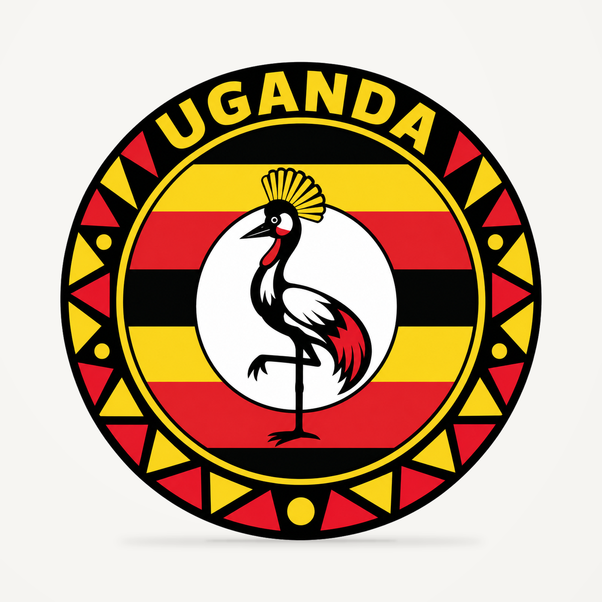 Front view of the Uganda 3D-printed country seal