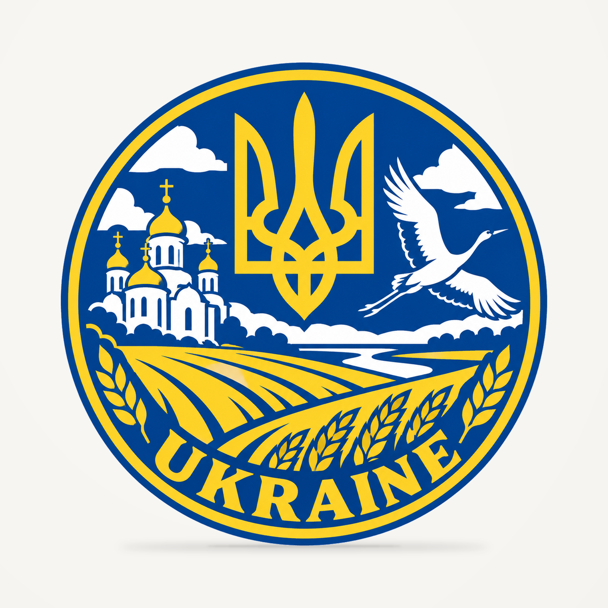 Ukraine 3D-printed country seal — front view
