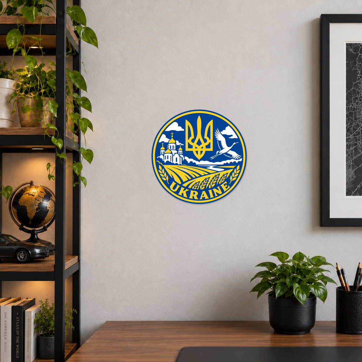 Ukraine 3D-printed country seal — wall display at approximately 9.5 inches diameter