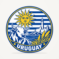 Uruguay 3D-printed country seal — front view
