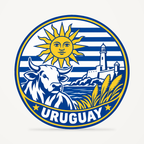 Uruguay 3D-printed country seal — front view