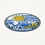 Uruguay 3D-printed country seal — angled view showing thin profile