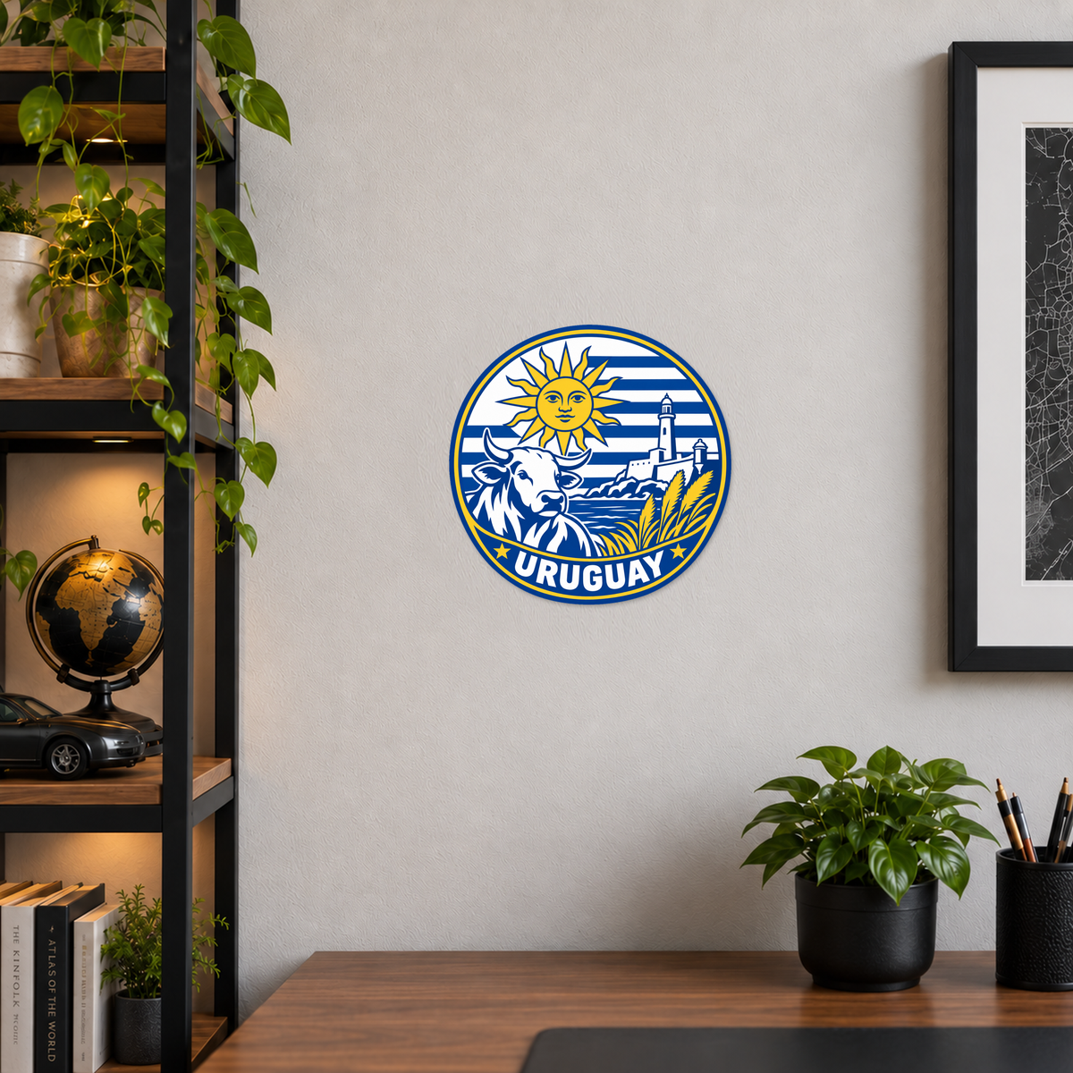 Uruguay 3D-printed country seal — wall display at approximately 9.5 inches diameter