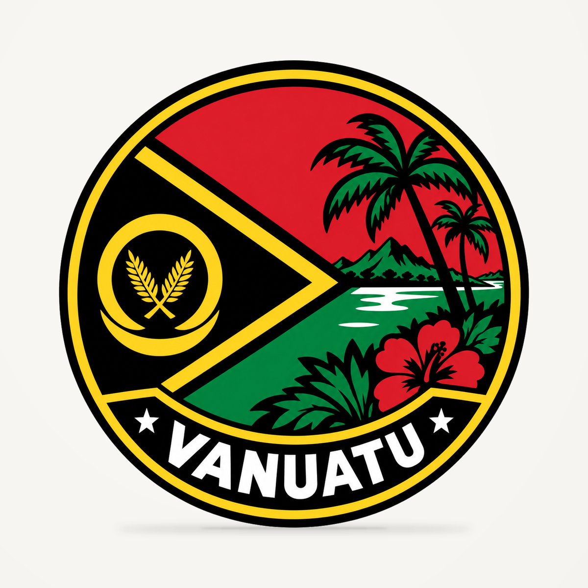 Vanuatu 3D-printed country seal — front view