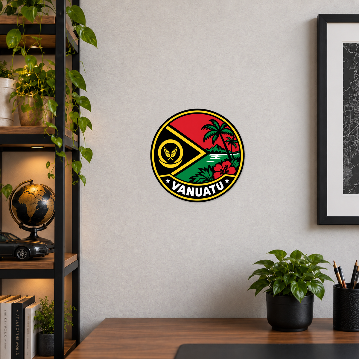 Vanuatu 3D-printed country seal — wall display at approximately 9.5 inches diameter