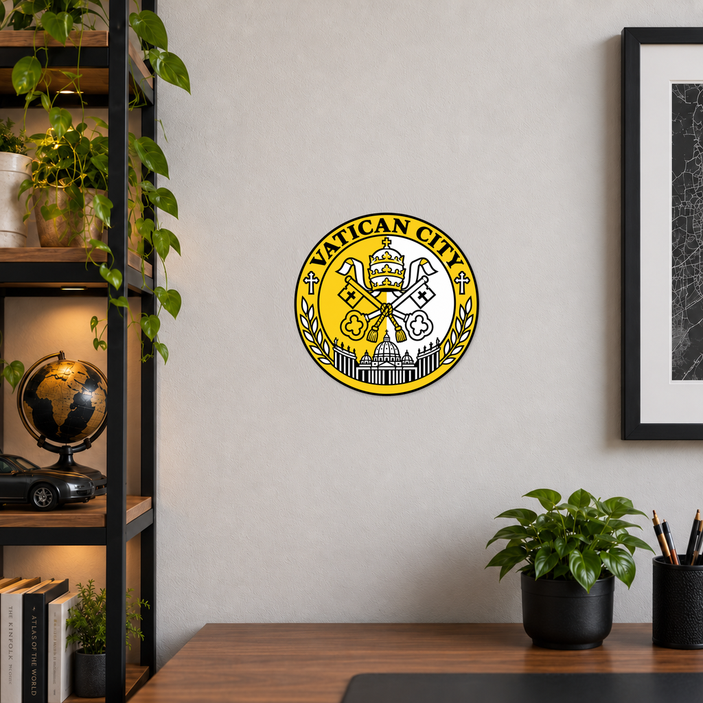 Vatican City 3D-printed country seal — wall display at approximately 9.5 inches diameter