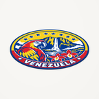 Venezuela 3D-printed country seal — angled view showing thin profile