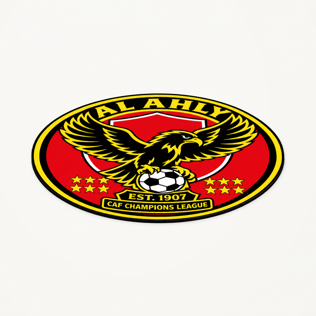 Al Ahly latest soccer seal — angle illustrative rendering