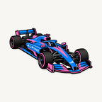 Alpine F1 Car Sign — front view; illustrative rendering