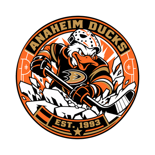 Anaheim Ducks NHL seal — complete front view; illustrative rendering