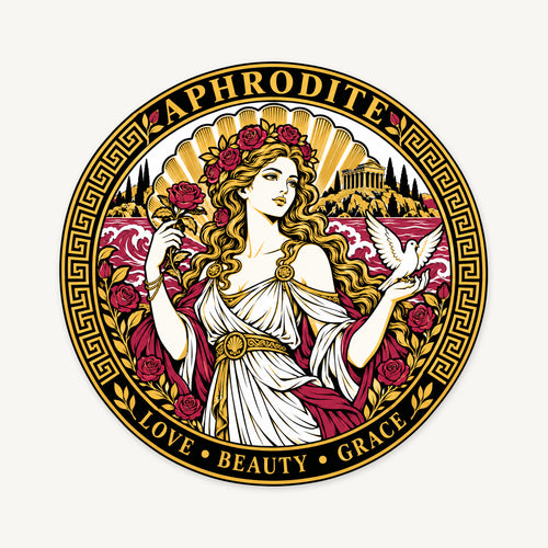 Aphrodite Greek Mythology Seal — front view; illustrative rendering