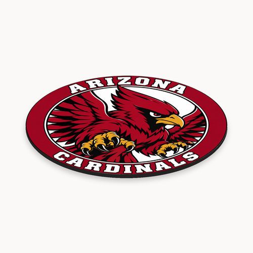 Arizona Cardinals NFL seal — angled thin-profile view; illustrative rendering
