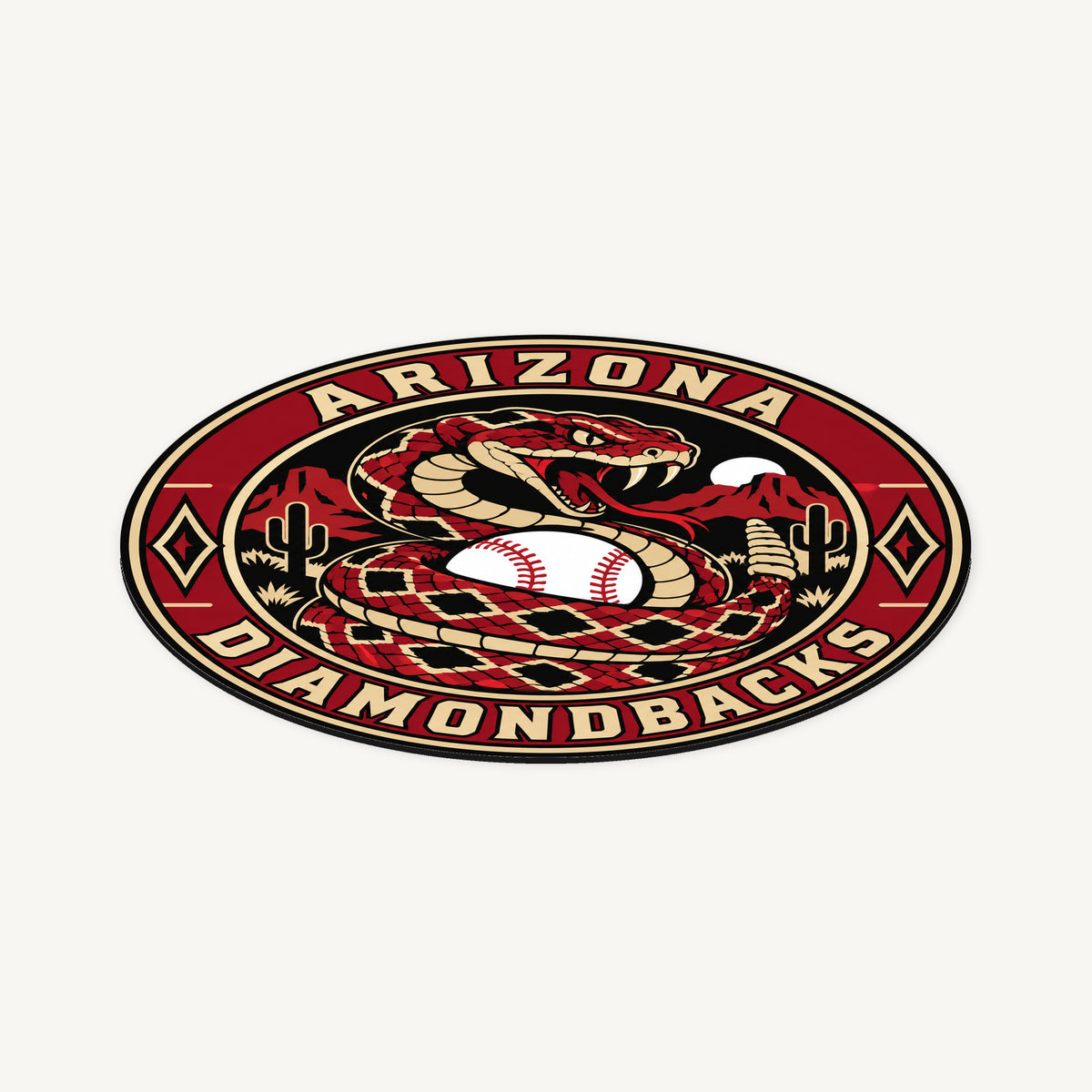 Arizona Diamondbacks MLB Team Seal — angled view showing the thin plaque profile; illustrative rendering