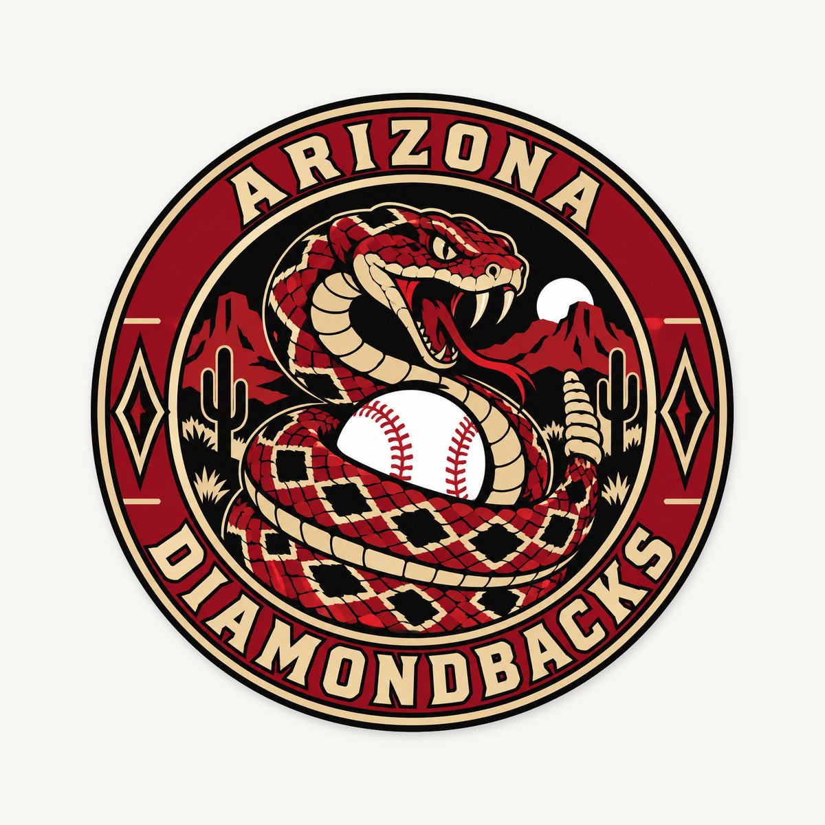Arizona Diamondbacks MLB Team Seal — front view; illustrative rendering