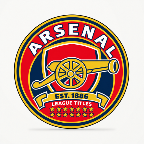 Arsenal latest soccer seal — front illustrative rendering