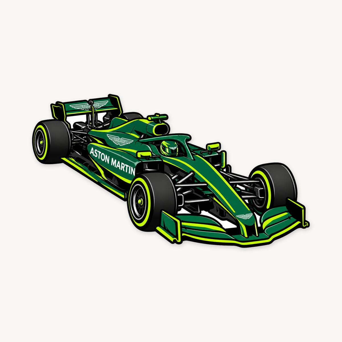 Aston Martin F1 Car Sign — front view; illustrative rendering