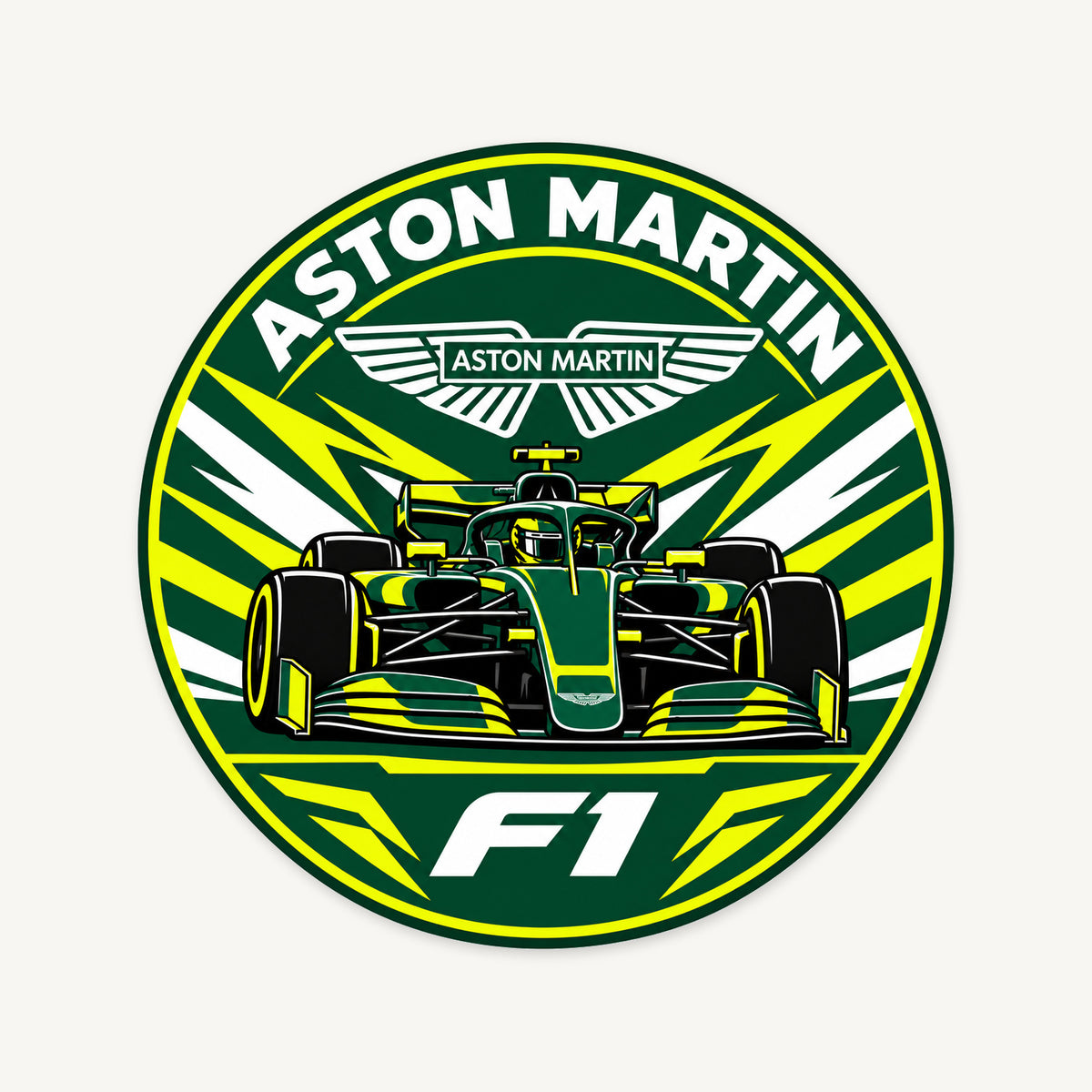 Aston Martin F1 Team Seal — front view; illustrative rendering