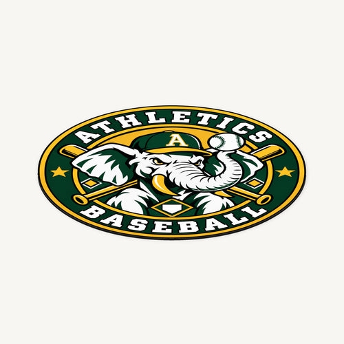 Athletics MLB Team Seal — angled view showing the thin plaque profile; illustrative rendering