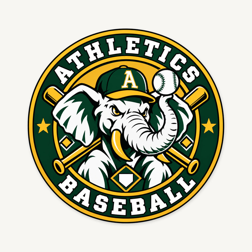 Athletics MLB Team Seal — front view; illustrative rendering