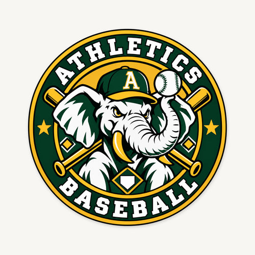 Athletics MLB Team Seal — front view; illustrative rendering