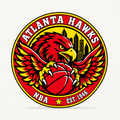Atlanta Hawks NBA seal — front view; illustrative rendering