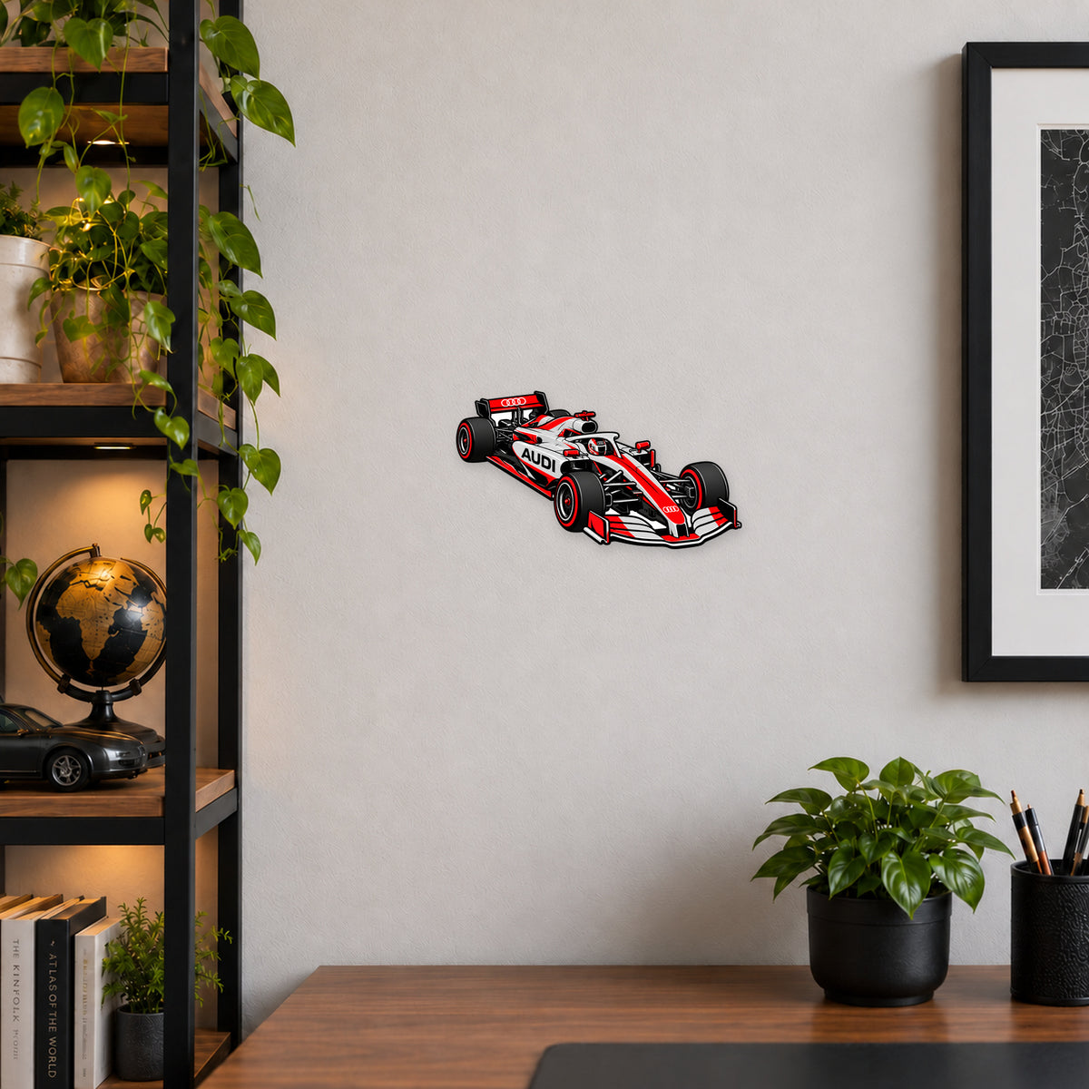 Audi F1 Car Sign — example wall display; illustrative rendering