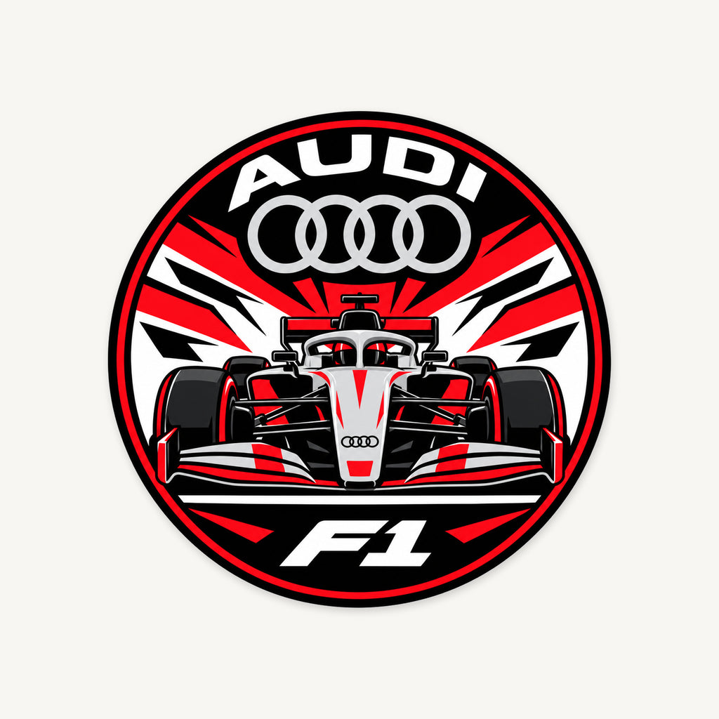Audi F1 Team Seal — front view; illustrative rendering