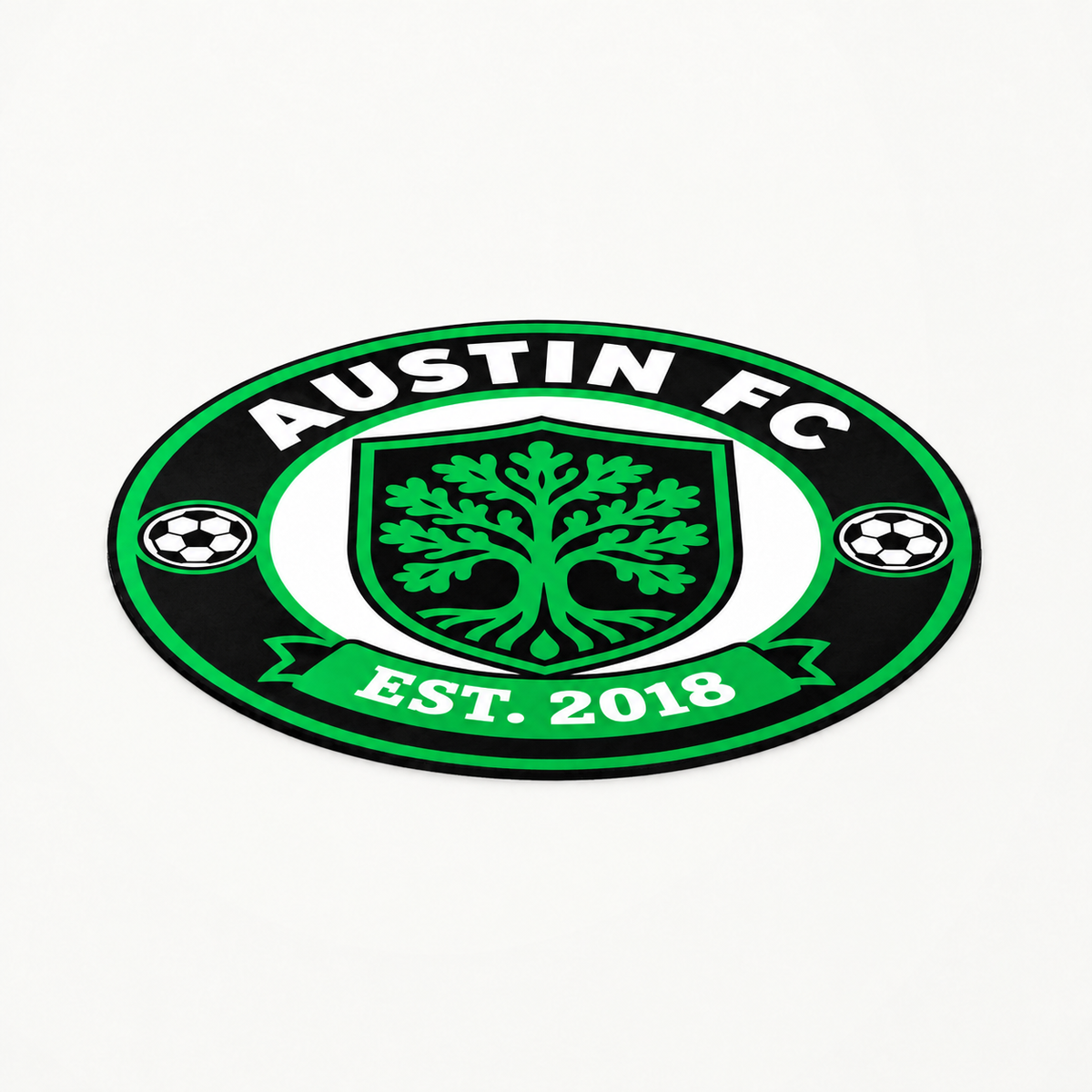 Austin FC Soccer Club Seal — angle illustrative rendering