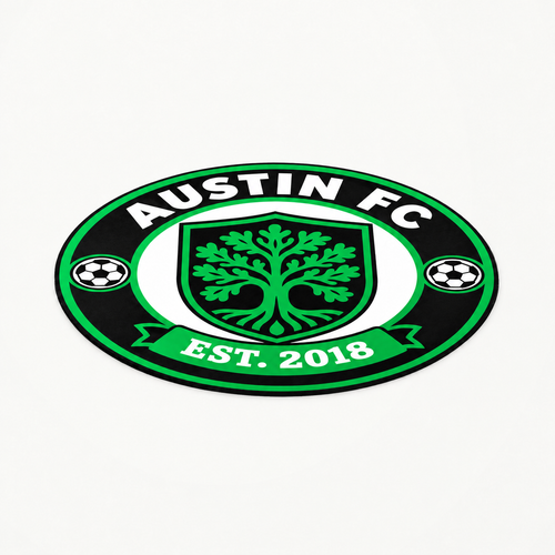 Austin FC Soccer Club Seal — angle illustrative rendering