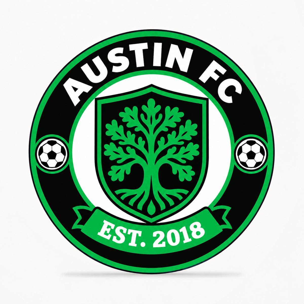 Austin FC Soccer Club Seal — front illustrative rendering