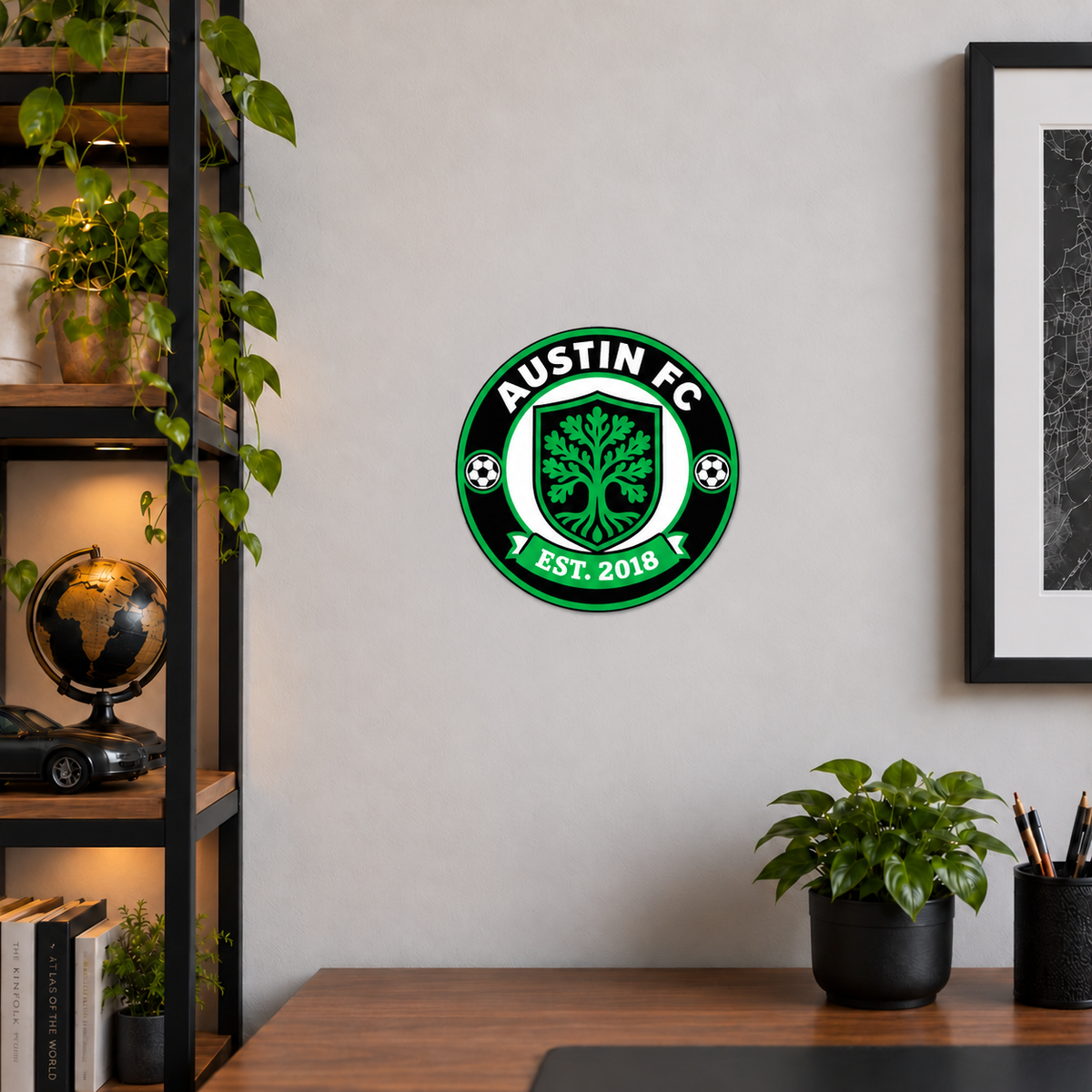 Austin FC Soccer Club Seal — lifestyle illustrative rendering