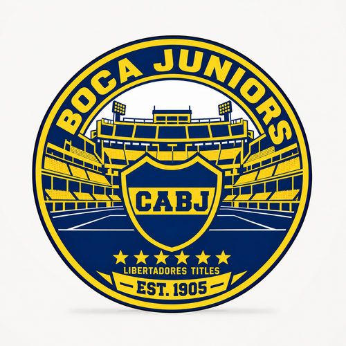 Boca Juniors latest soccer seal — front illustrative rendering