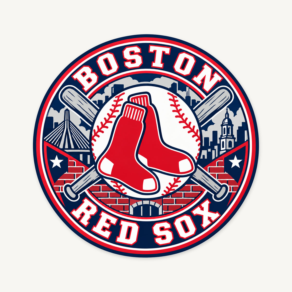 Boston Red Sox MLB Team Seal — front view; illustrative rendering