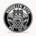 Brooklyn Nets NBA seal — front view; illustrative rendering